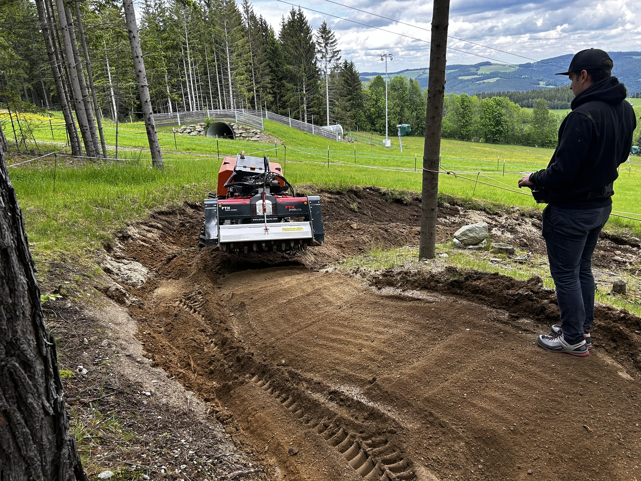 plate-forme terminée pour la pelleteuse